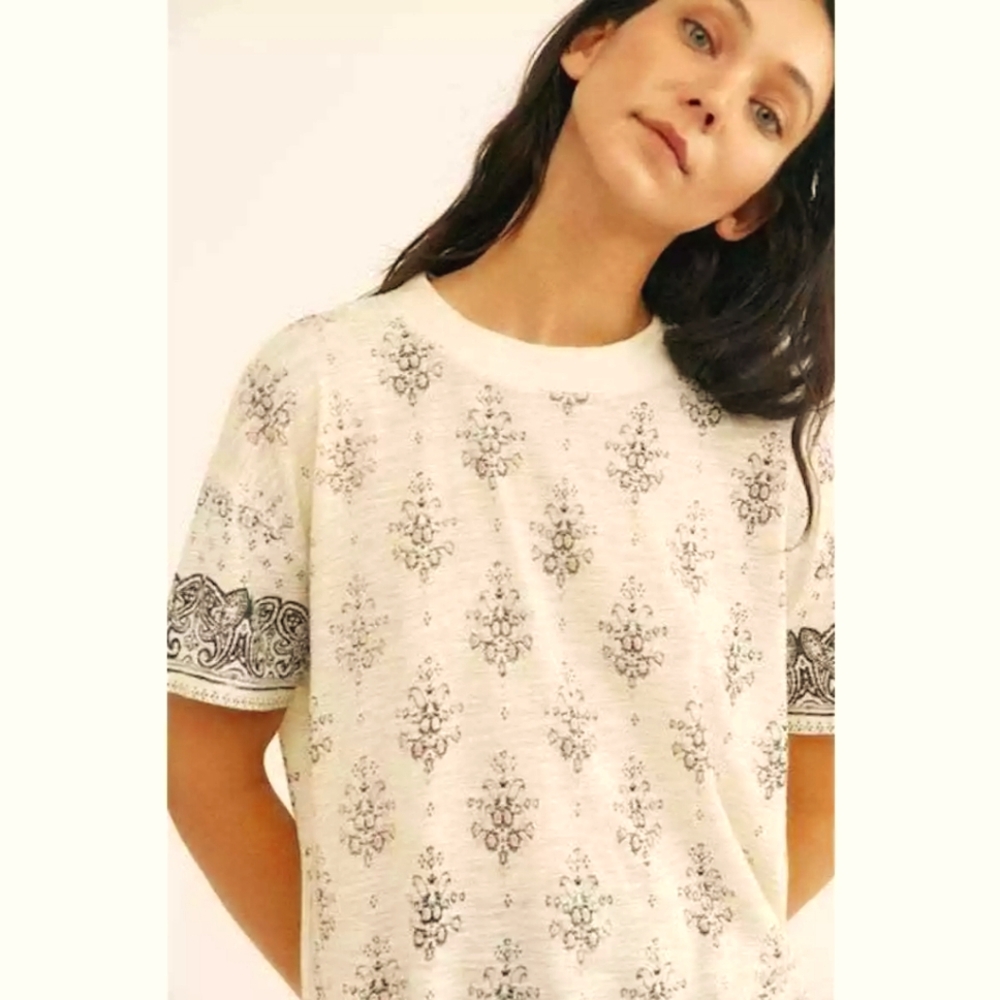 Free People Maybelle Paisley Print Tee